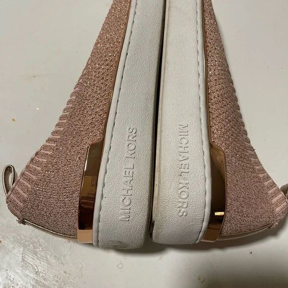Michael Kors Pink Knit Slip-On Sneakers - Picture 3 of 5
